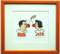 Jiří Slíva - Klauni s třešněmi - grafika 